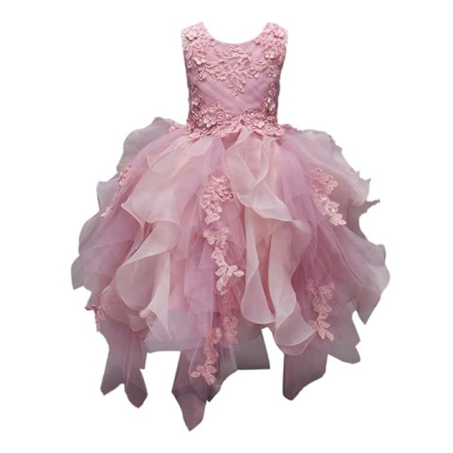 Baby Girls Polyester, Cotton Flower Applique Sleeveless Knee Length Dress